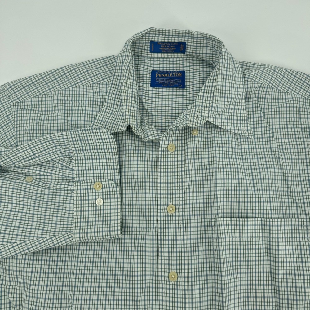 Mens Pendleton Button‎ Up Long Sleeve Plaid Checkered Dress Shirt